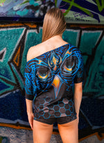 Mystic Owl Womens Off The Shoulder Tee
