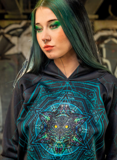 Electric Owl Womens Cropped Hoody